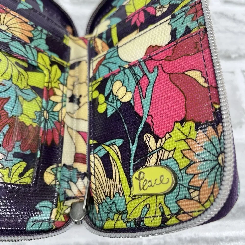 Sakroots Artist Circle Colorful Peace Flower Power Wallet Smartphone Bag